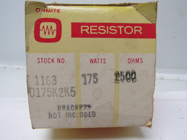 Ohmite D175K2K5 Enamel Resistor 175W 2500O Lot Of 2