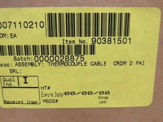 ROCKBESTOS/FRAMATOME ANP 1251239-103 Thermocouple Cable 8'-9"