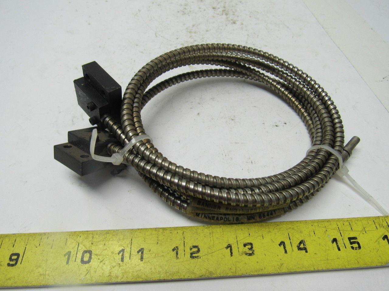 Banner IR23S Terminated Single Fiberoptic Glass Through Beam Block Lot of 2