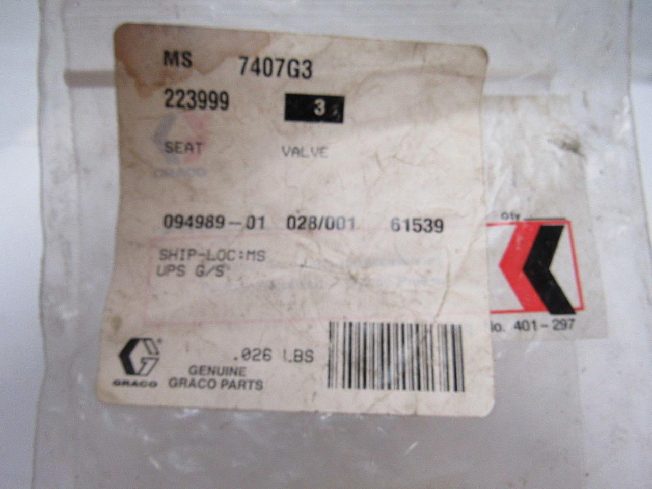 Graco 223999 Valve Seat 7/16-14 Lot of 3
