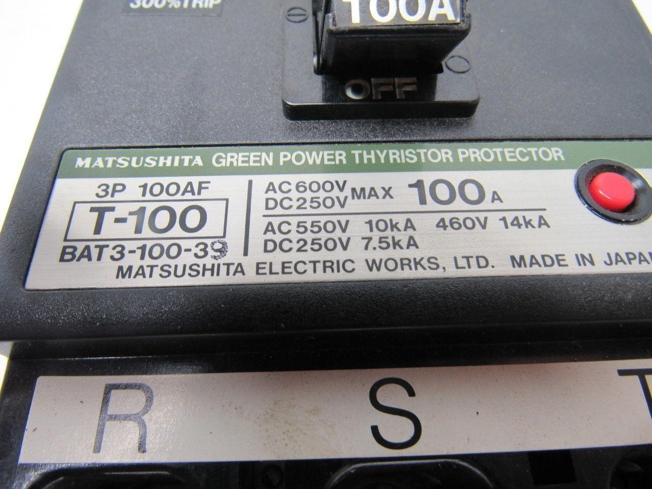 MATSUSHITA T-100 3P 100AF HITACHI SEIKI HT20SII Thyristor 100 A Circuit Breaker