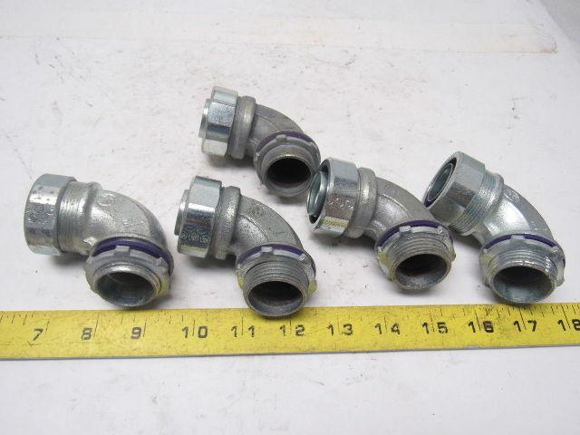 1" Malleable Iron 90 Degree Liquidtight Connector Lot Of 5