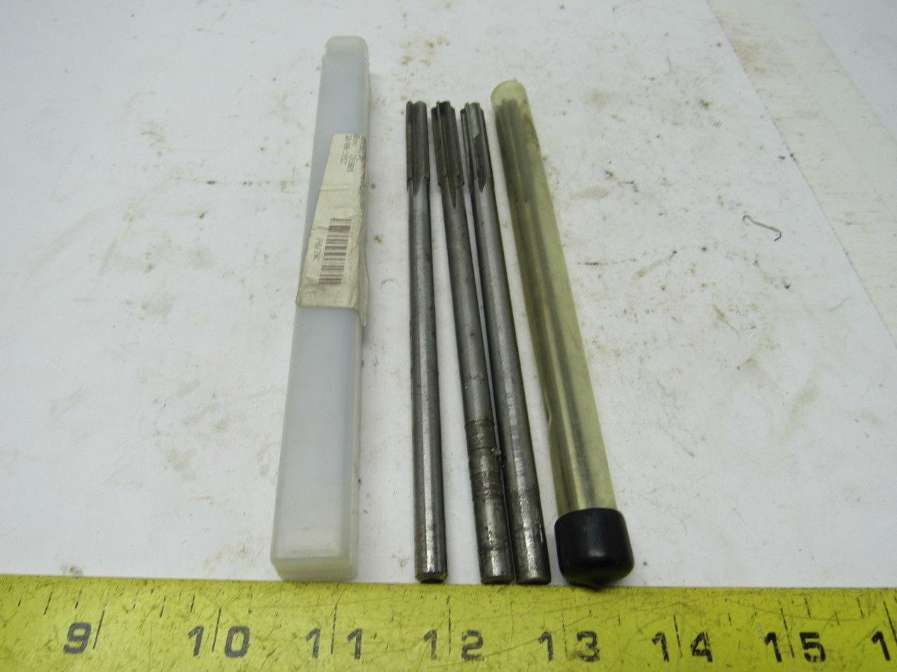 3/8" Chucking Reamers Assorted Lot/5 USA Mfgs. 4&6 Flute 7" W/ 1-3/4" Flutes