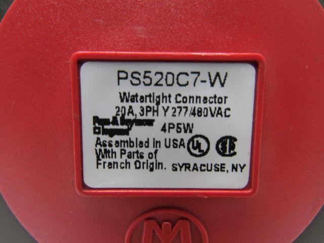 Pass Seymour Legrand PS520C7-W 4P5W Watertight Connector 20A 3PH 277/480V 4 Pin