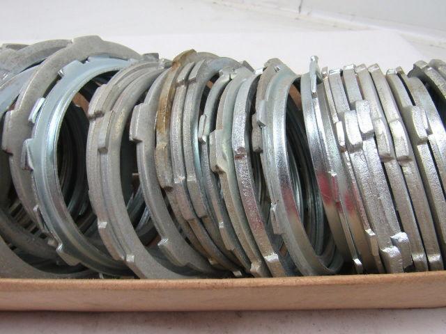 4" Steel Conduit Locking Nut, Mix Of Manufacturers Lot Of 54
