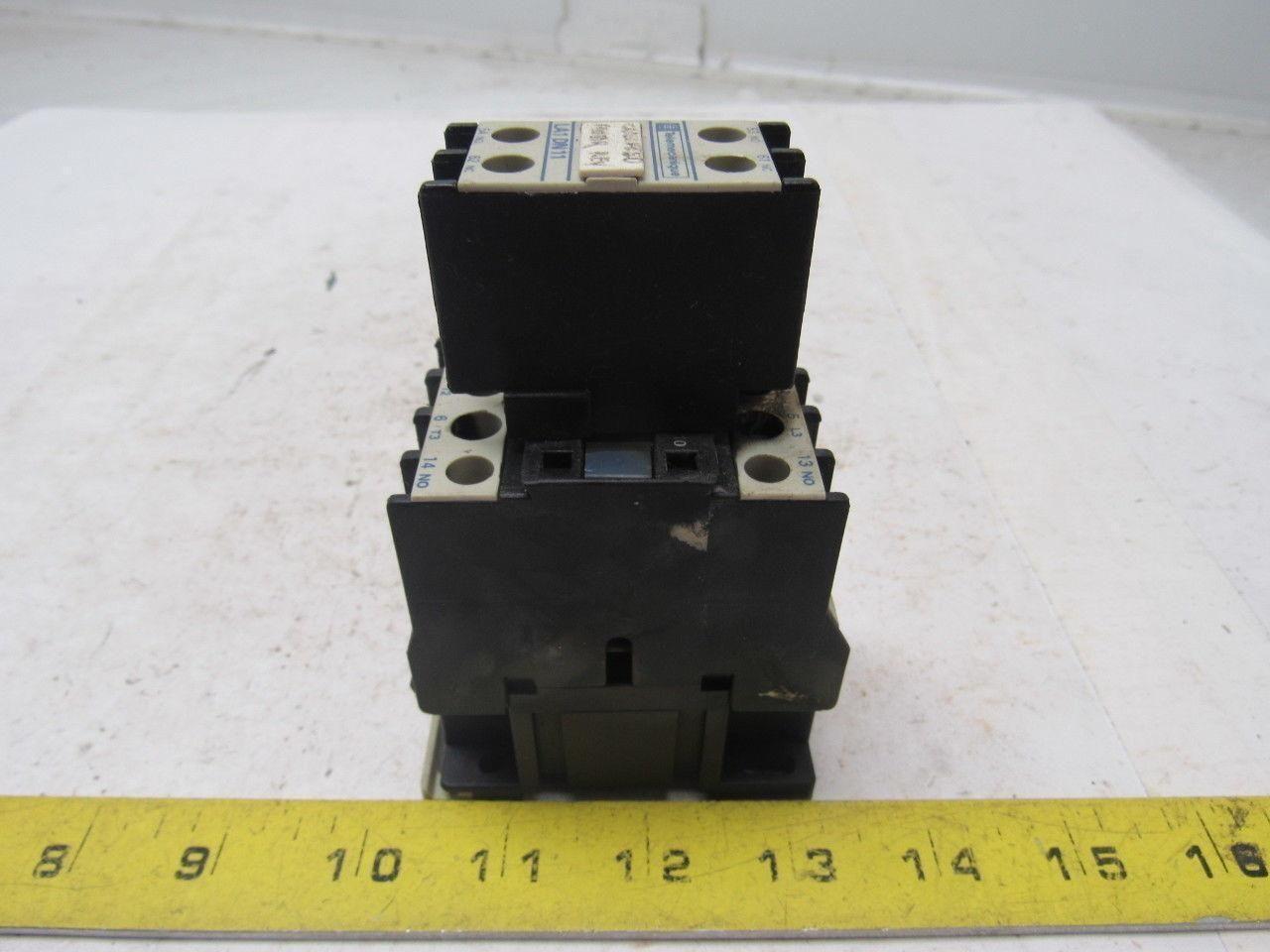 Telemecanique LC1D1810 4 Pole Contactor 230V W/LA1DN11 Auxiliary Contact Block