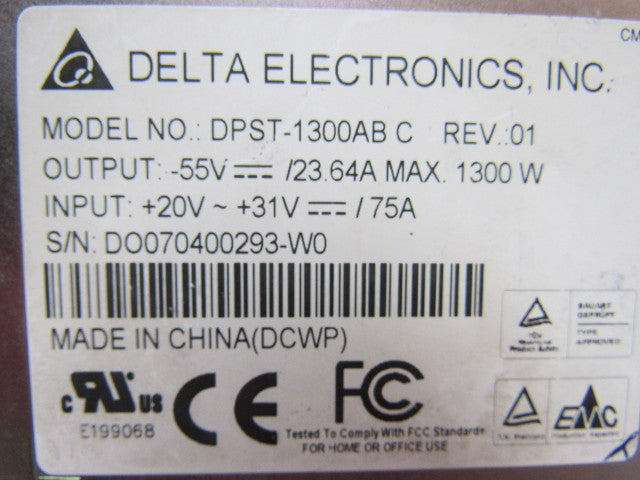 DELTA DPST-1300AB C Power Supply Rev:01 New Old Stock W/Test Data
