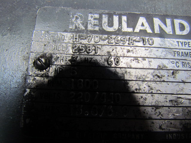 REULAND 2581 Vickers 2884865 5Hp 220/440V 1800Rpm Motor W/Vane Pump