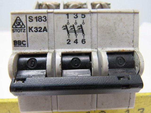 StotZ BBC S 183 K32A 32 Amp 3 Pole Circuit Breaker