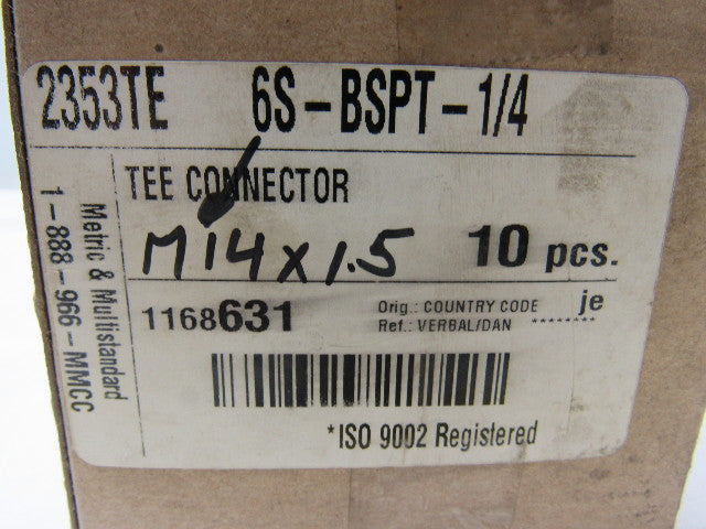 MMCC 2353TE 6 mm Compression Branch Tee M14x1.5 Fittings Lot Of 5