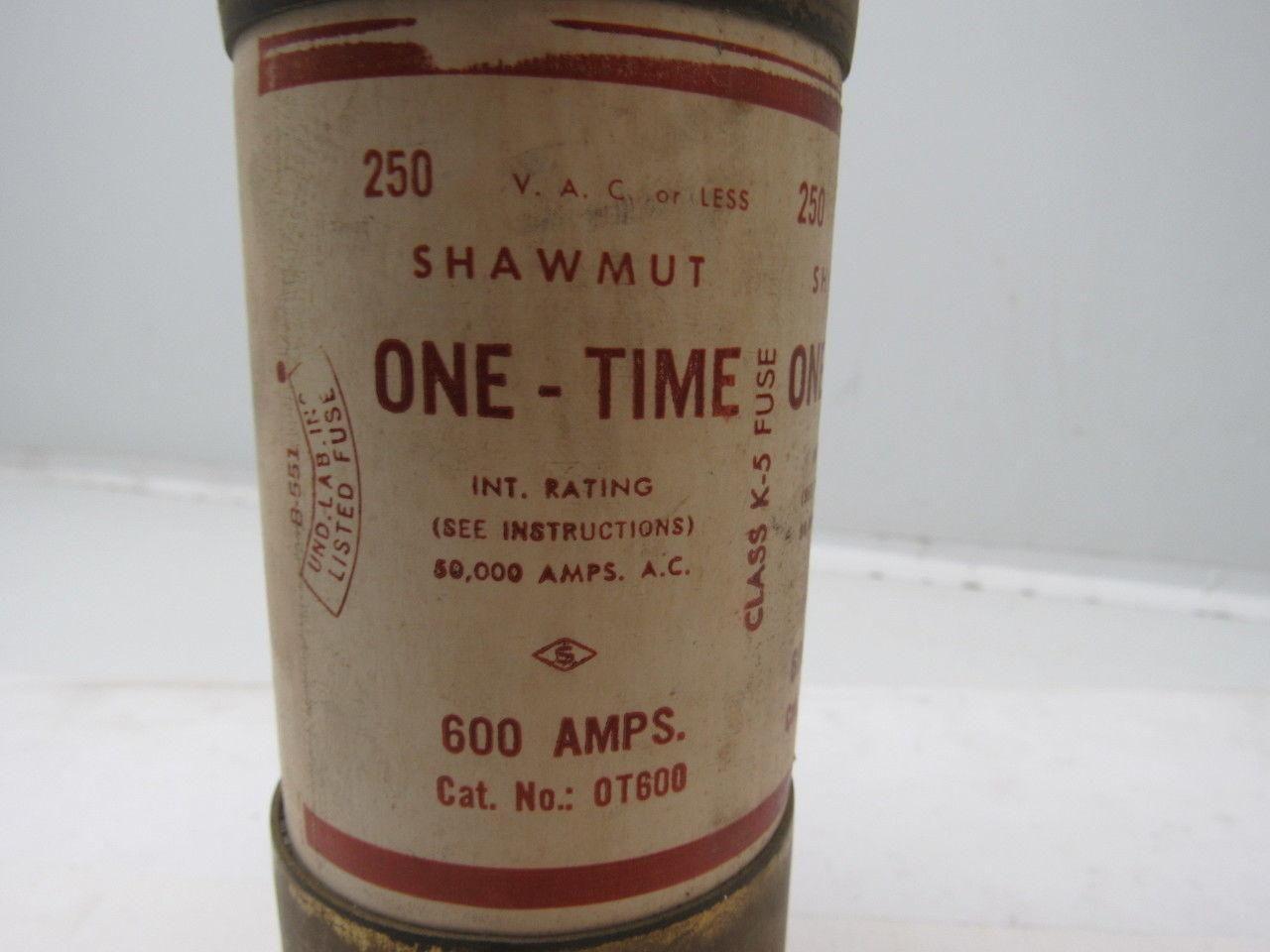 Gould Shawmut OT600 One-Time 600 Amp Fuse 250V Lot of 3