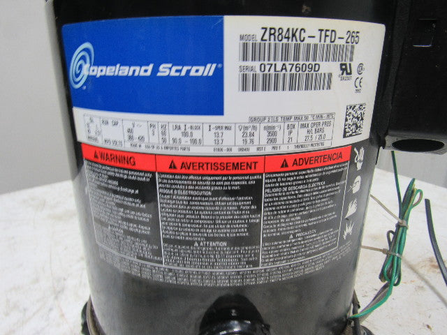 COPELAND ZR84KC-TFD-265 Compressor Accumulator Tank 380-420/460V 50/60Hz 3Ph