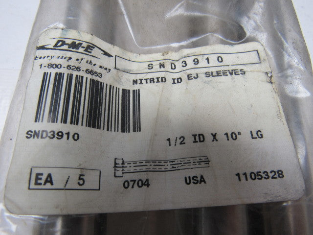DME SND3910 Plastic Injection Mold Ejector Sleeve 1/2" ID X 10"