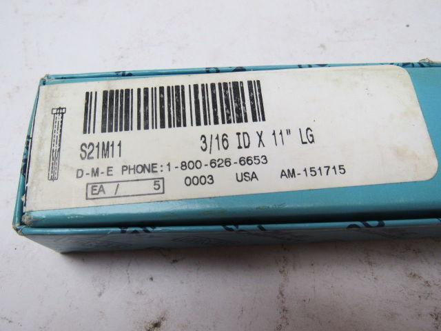 DME S21M11 Plastic Injection Mold Ejector Sleeve 3/16"ID X 11"