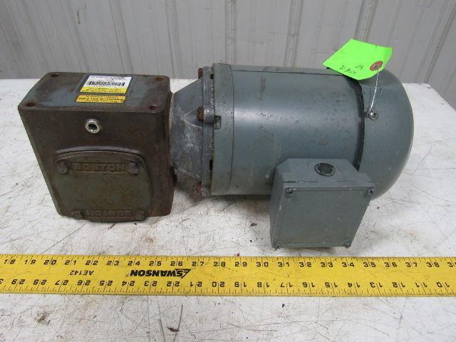 Boston Gear F721-25K-B5-J Right Angle Gearbox 25:1 Ratio W/Weg 1/2HP Motor