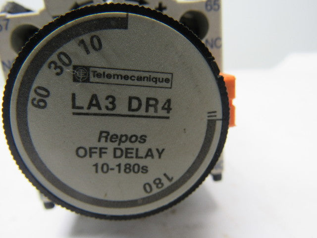 Telemecanique LA3 DR4 Off Delay 10-180 Sec. Pneumatic Timing Relay 24VAC Coil