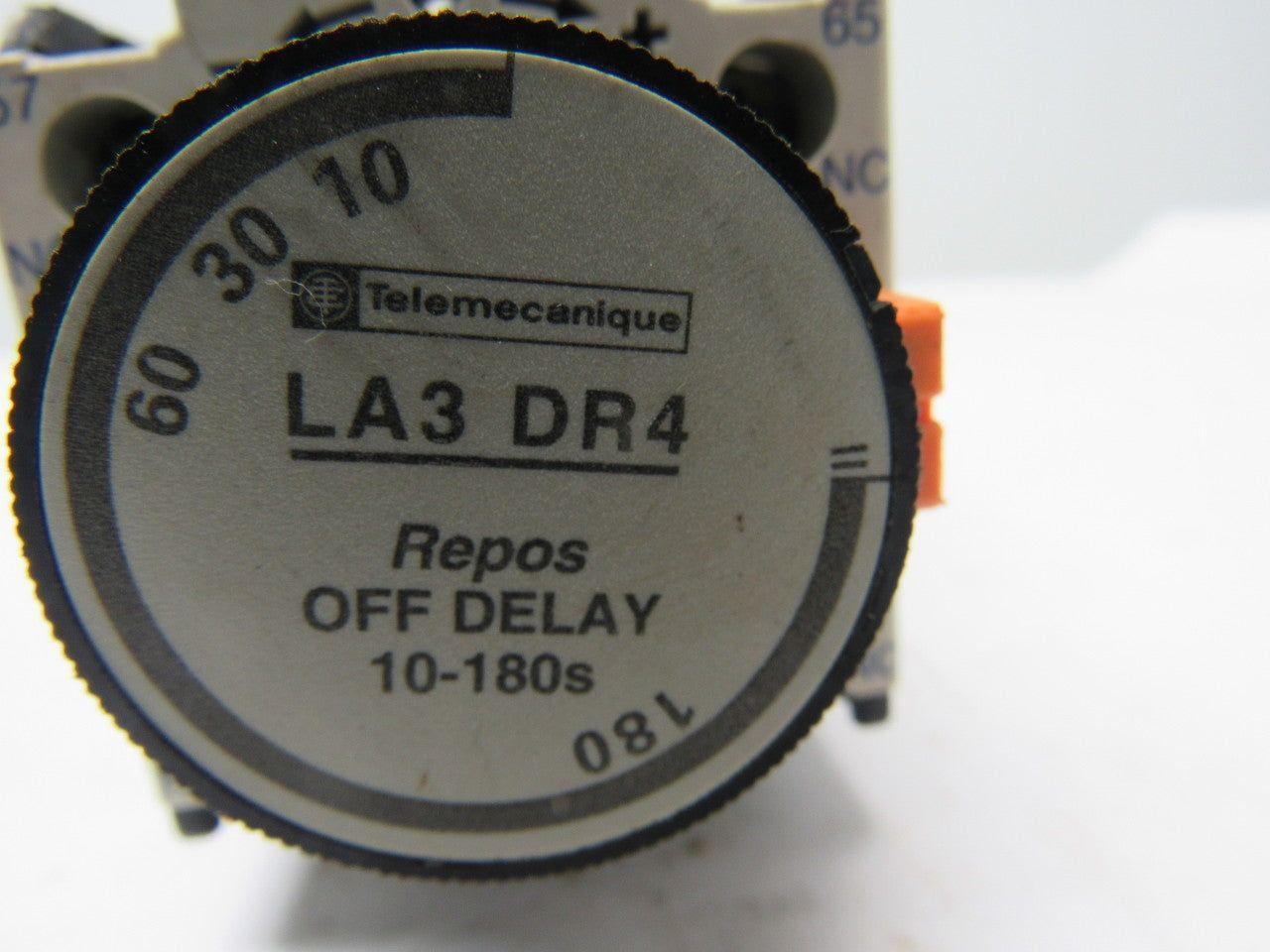 Telemecanique LA3 DR4 Off Delay 10-180 Sec. Pneumatic Timing Relay 24VAC Coil