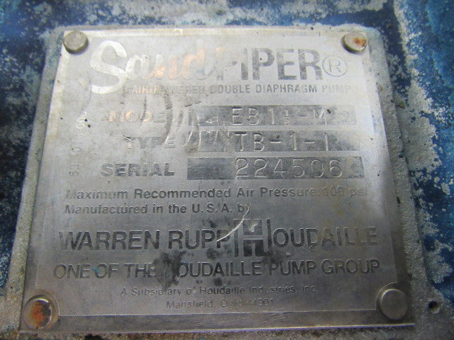SANDPIPER EB1-1/2-M Type TB1-1 Air Operated Dual Diaphragm Pump 1 1/2"