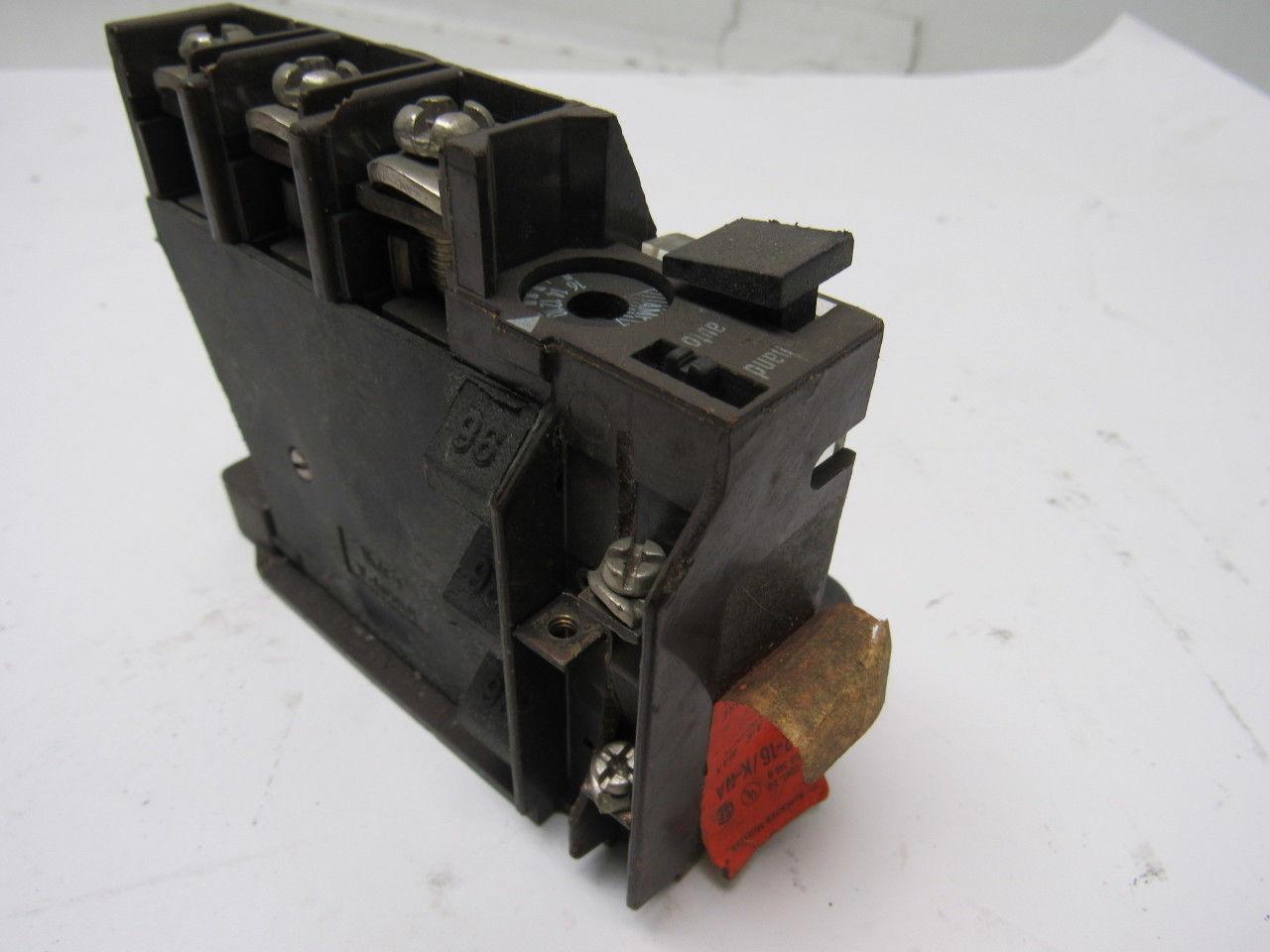 Klockner Moeller Z2-16/K-NA Overload Relay 6-10A 600VAC
