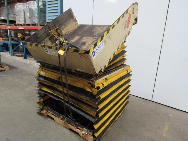 SCOTT 6000LB 3 Ton Air Pneumatic Lift Tilt Table 30 Degree Gaylord Tipper 48x48"