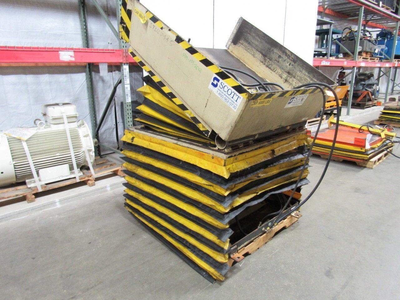 SCOTT 6000LB 3 Ton Air Pneumatic Lift Tilt Table 30 Degree Gaylord Tipper 48x48"