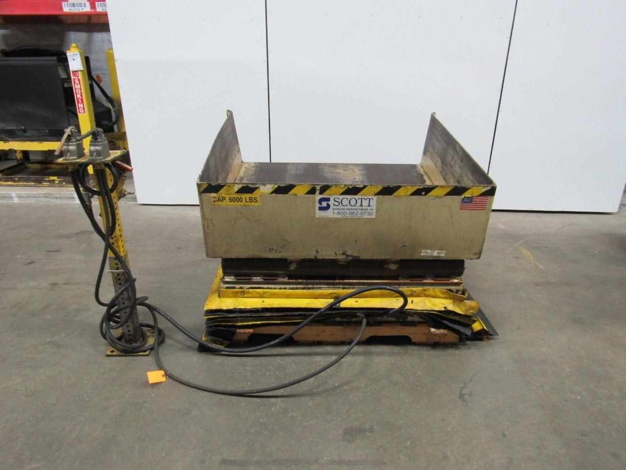 SCOTT 6000LB 3 Ton Air Pneumatic Lift Tilt Table 30 Degree Gaylord Tipper 48x48"