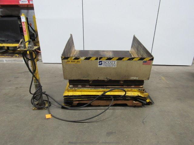 SCOTT 6000LB 3 Ton Air Pneumatic Lift Tilt Table 30 Degree Gaylord Tipper 48x48"