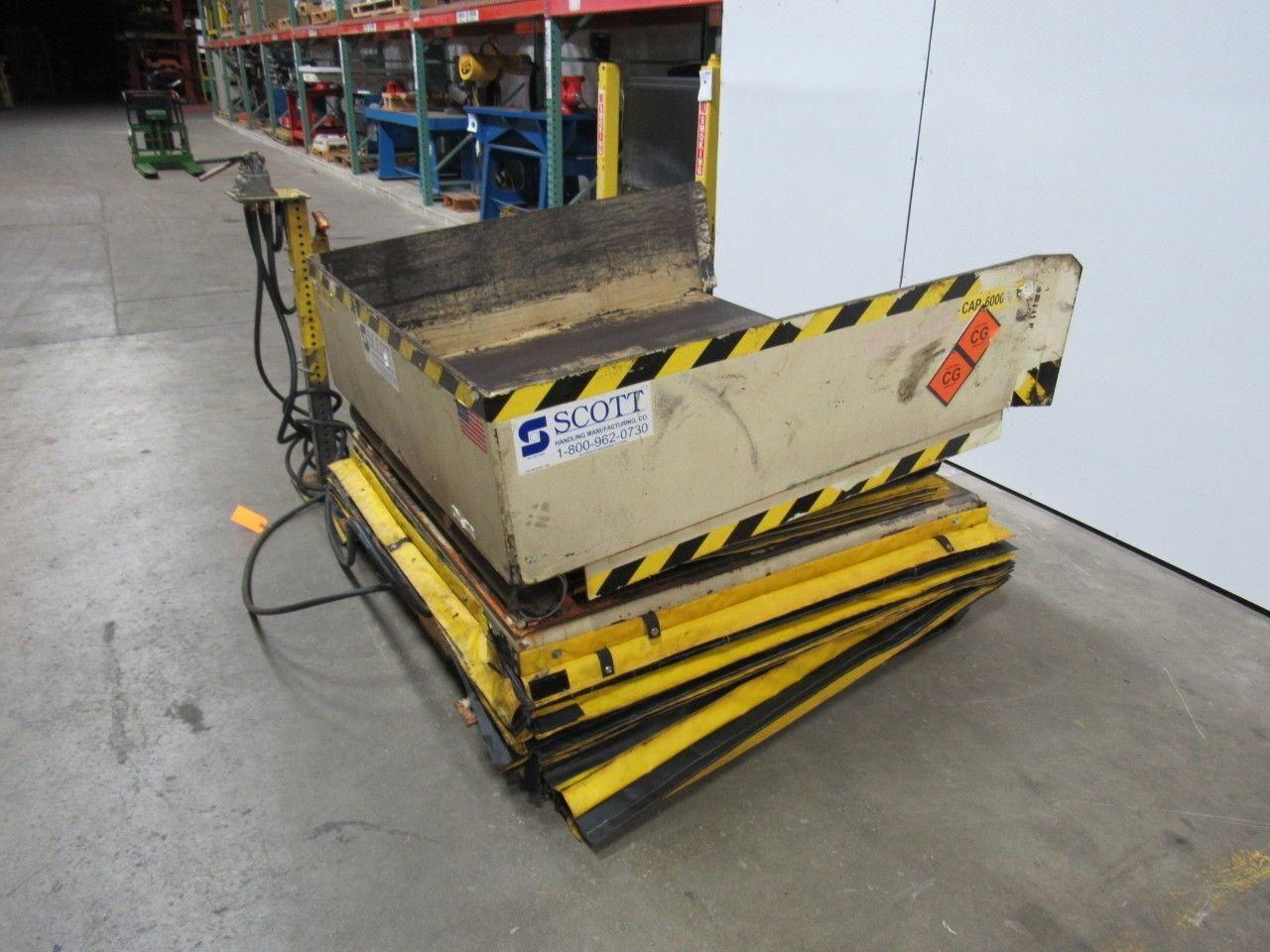 SCOTT 6000LB 3 Ton Air Pneumatic Lift Tilt Table 30 Degree Gaylord Tipper 48x48"