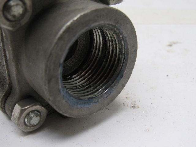 Parker 12F-SB12L-T-SS 3/4" Stainless Steel 2 Way Ball Valve PTFE Seat