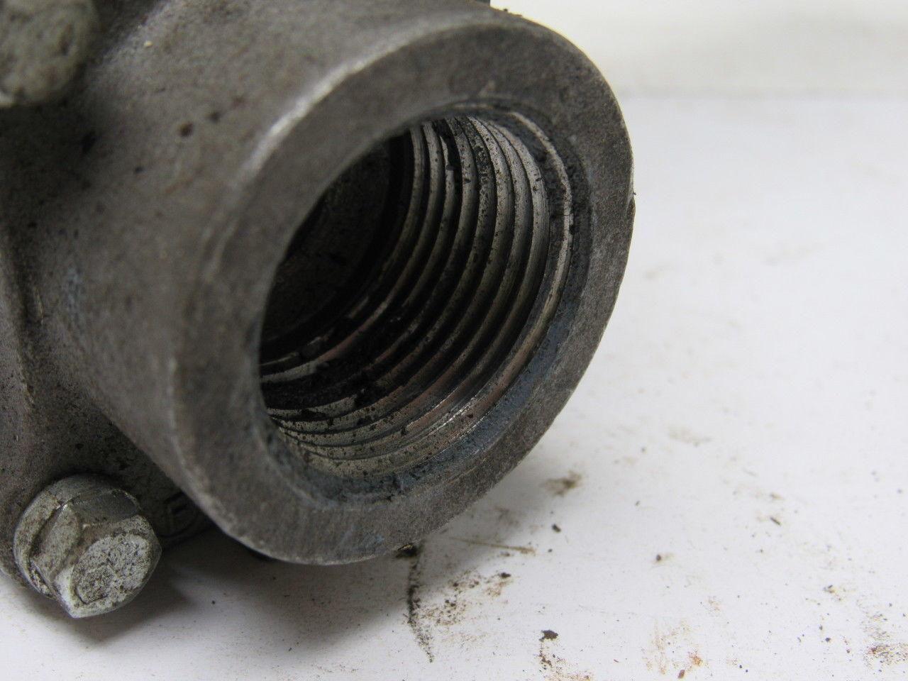 Parker 12F-SB12L-T-SS 3/4" Stainless Steel 2 Way Ball Valve PTFE Seat