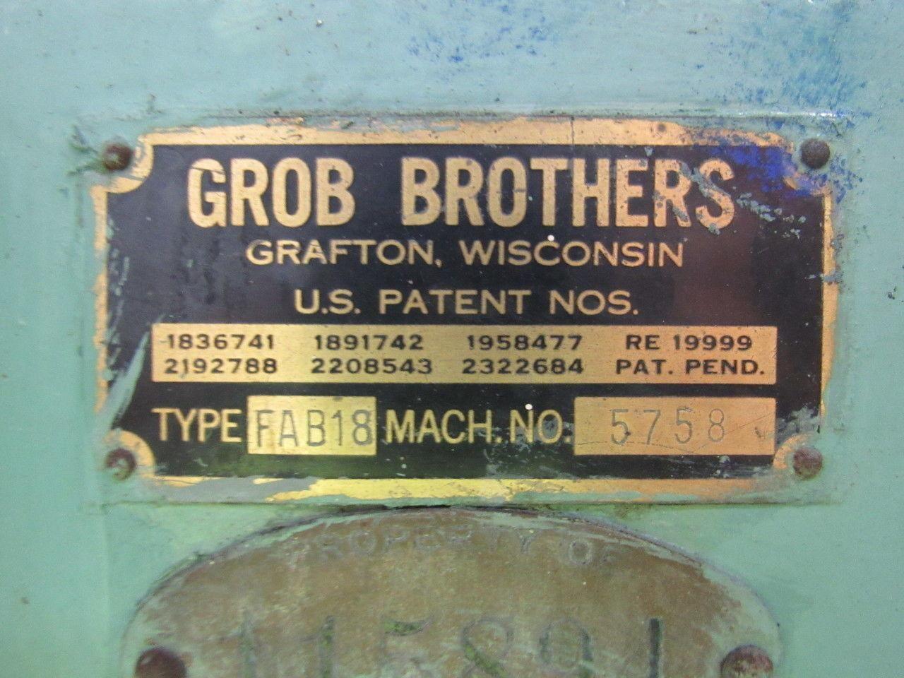 Grob Brothers FAB-18 Continuous Filing Vertical Band Machine