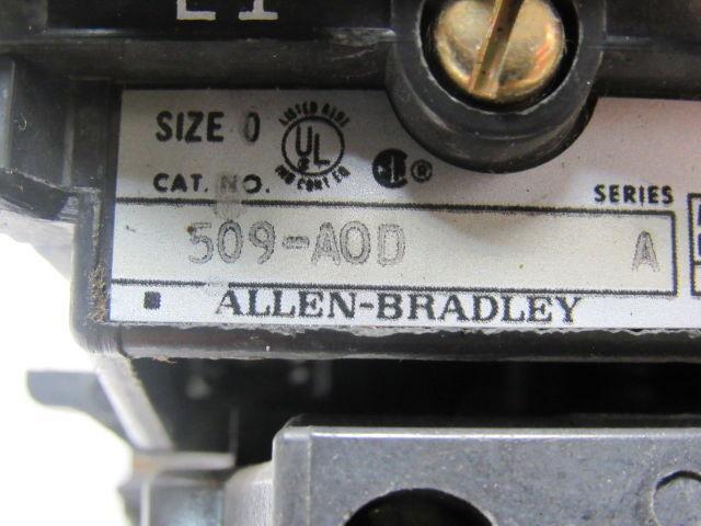 A-B Allen Bradley 509-A0D Motor Starter 115V Coil NEMA Size 0