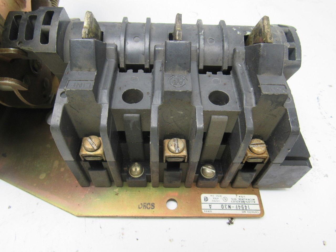 A-B Allen Bradley 1494F-N30 Ser. A Fixed-Depth Flange Mounted Disconnect Switch