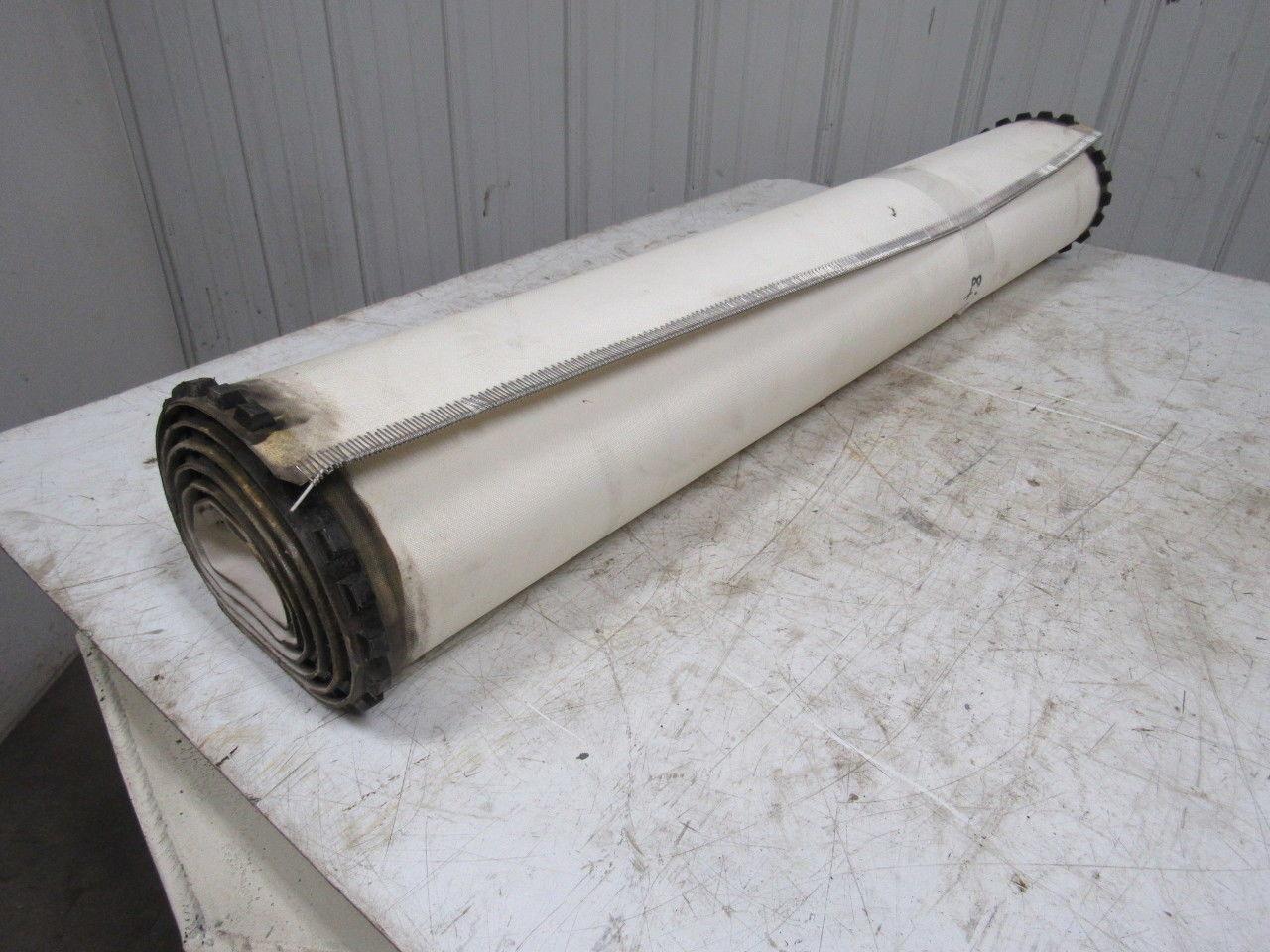White Rubber Top Conveyor Belt Outside V-Guide 8' X 42-1/2" X 0.080"