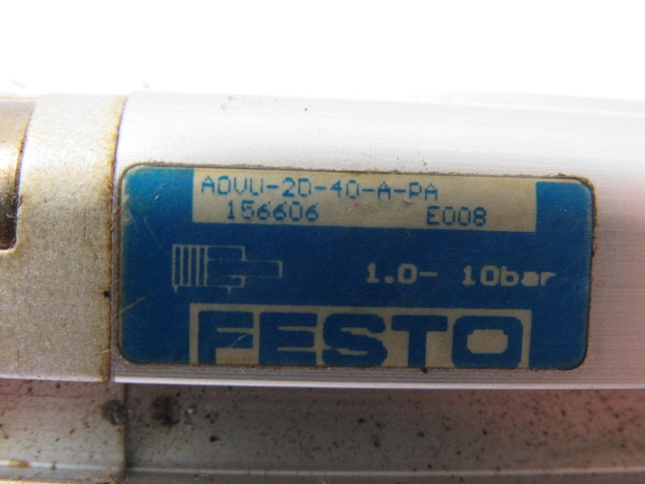 Festo ADVU-20-40-A-PA Pneumatic Cylinder 20mm Bore X 40mm Stroke