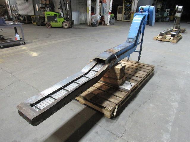 FONGEX 6" Steelbelt Chip Conveyor 6x45" Intake 220/440V 5FPM 38" Discharge Ht