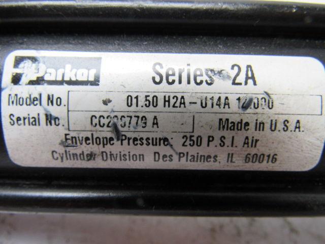 Parker 01.50 H2A-U14A 12.000 Pneumatic Cylinder 1-1/2" Bore X 12" Stroke