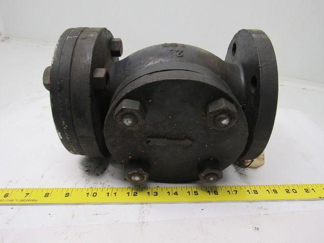 OIC 1124 2-1/2" CI Swing Check Valve 7" Flange Mount Class 125 Bronze Trim Used