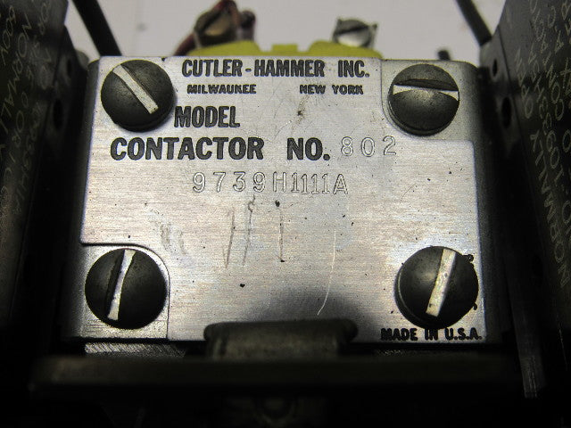 Cutler-Hammer 9739H1111A Size 0 Reversing Contactor Coils Overload