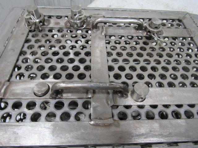 14-1/2" X 11" Stainless Steel Solvent Dip Wash Basket With Compartments & Lid