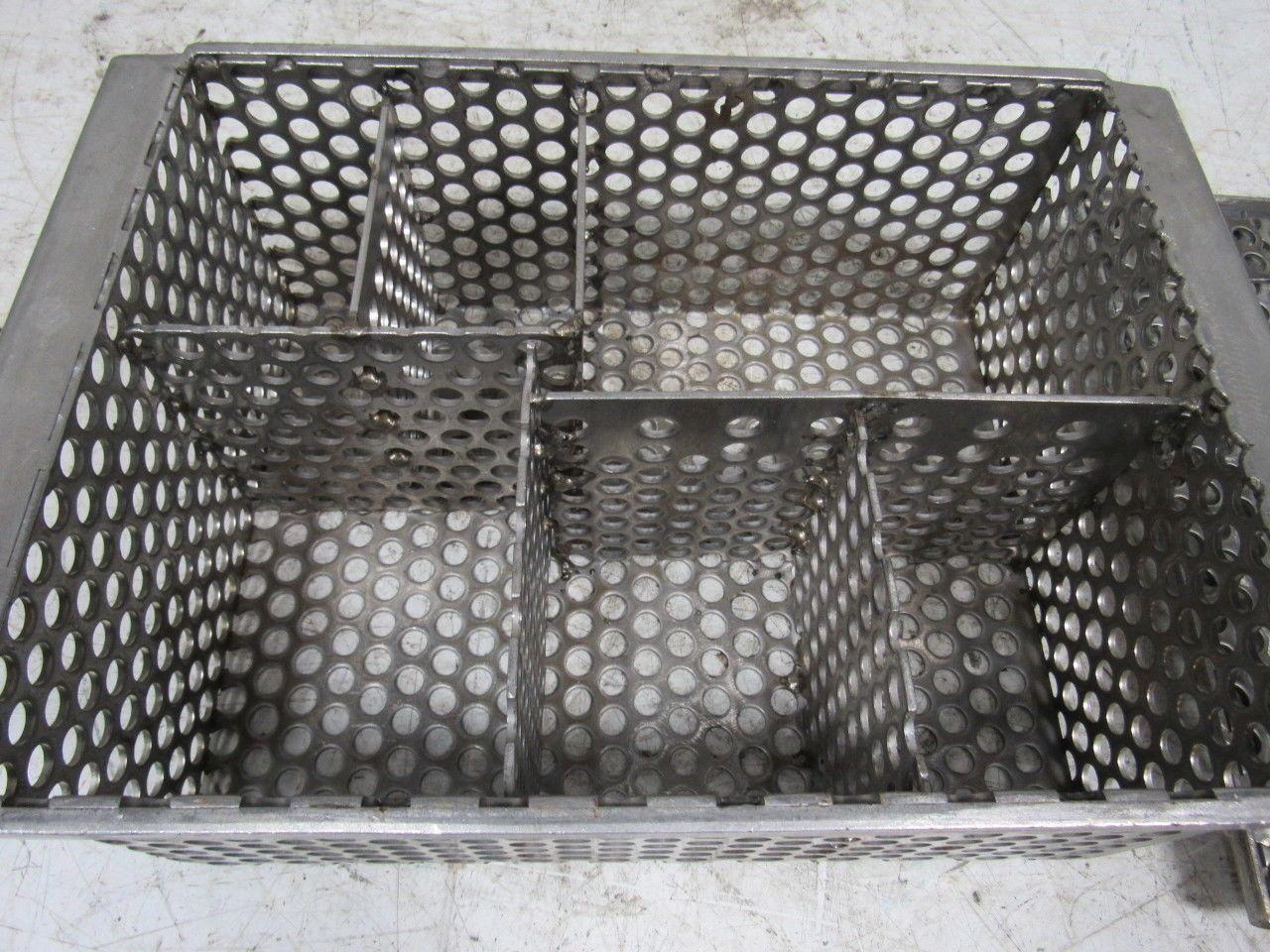 14-1/2" X 11" Stainless Steel Solvent Dip Wash Basket With Compartments & Lid