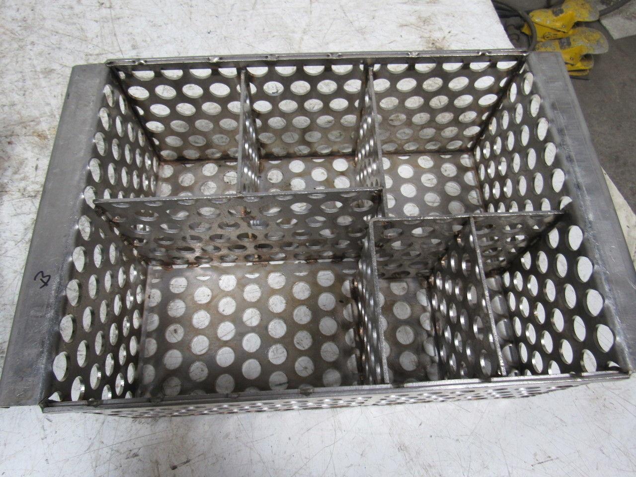 14-1/2" X 11" Stainless Steel Solvent Dip Wash Basket With Compartments & Lid
