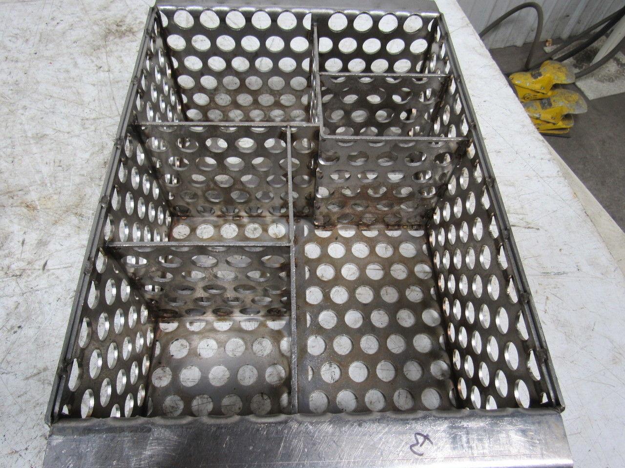14-1/2" X 11" Stainless Steel Solvent Dip Wash Basket With Compartments & Lid