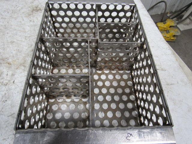 14-1/2" X 11" Stainless Steel Solvent Dip Wash Basket With Compartments & Lid