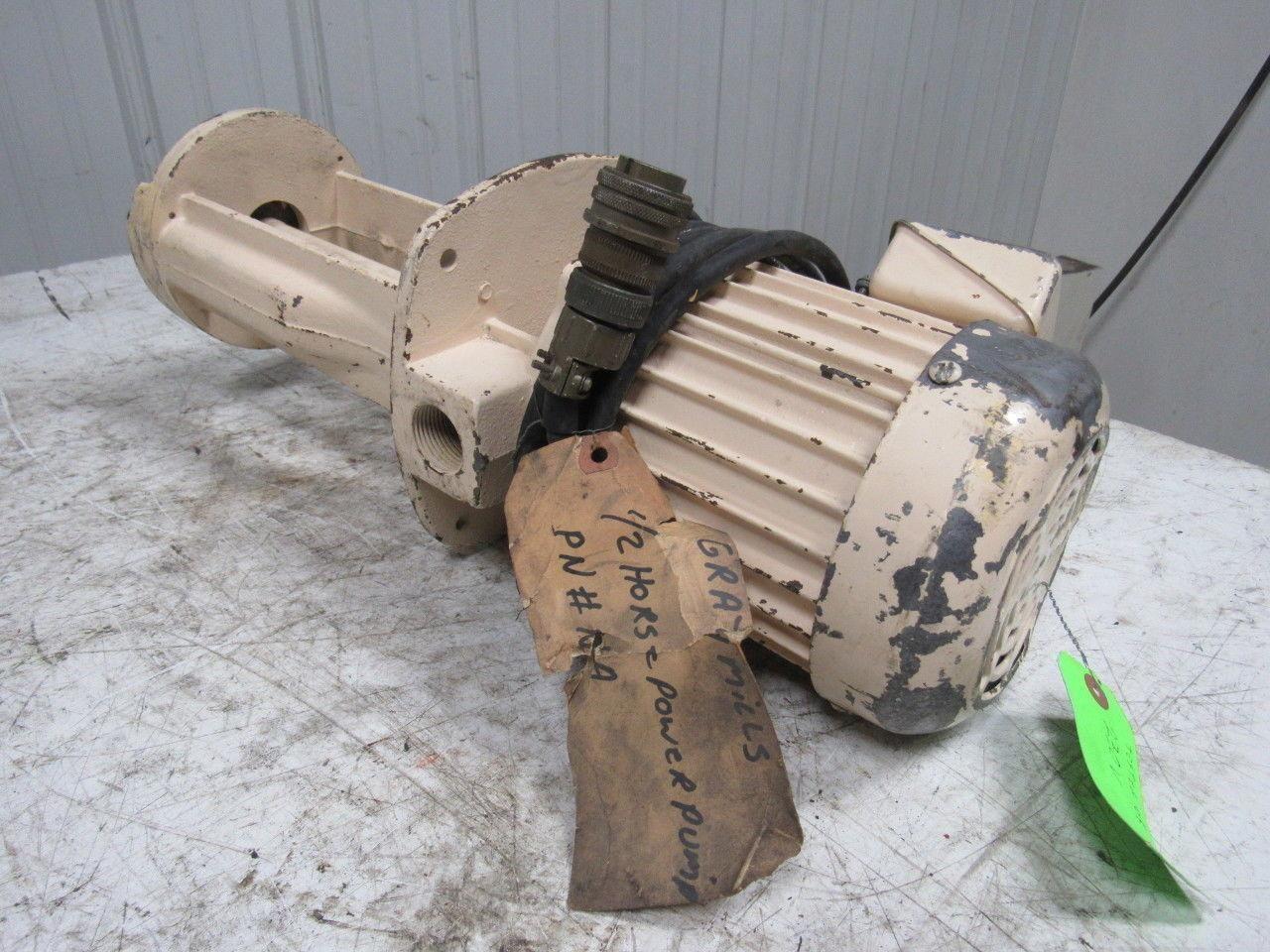 Graymills 3/4HP 220/460V Submersible Centrifugal Coolant Pump 2850/3400 RPM
