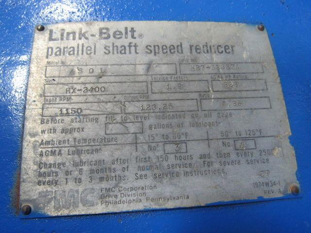 LINK-BELT SOL Parallel Shaft Speed Reducer 332HP 9.33:1 1150RPM In/123.25 Out