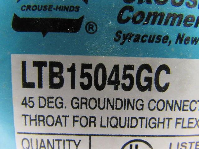 Crouse Hinds Co LTB15045GC 1-1/2" 45° Grounded Liquidtight Connector Lot of 2