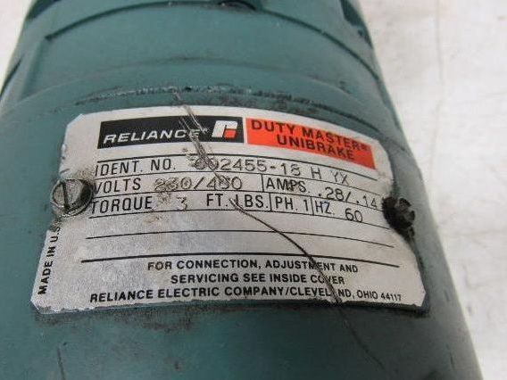 Reliance P56H3430U-YX 1/2 Hp. 1725 RPM 60 Hz. 5/8" Shaft Motor 208/230V W/Brake