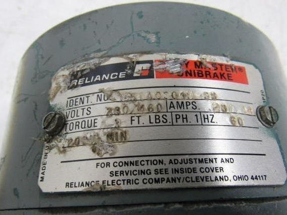 Reliance B77S377OM Type P Brake Motor 3/4 Hp. 1725 RPM 230/460V 60Hz Spline Gear