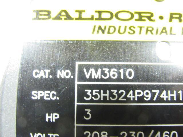 Baldor VM3610 3 HP 3 PH 208-230/460 V 3450 RPM Electric Motor NEW!